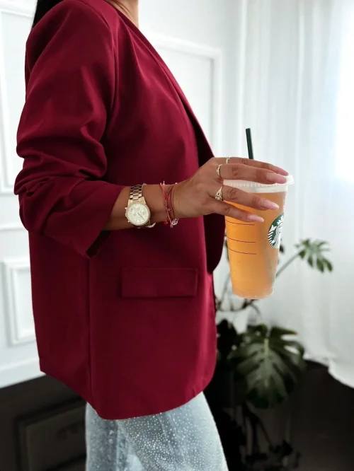 Marynarka damska coffee chic bez zapięcia – styl miejski